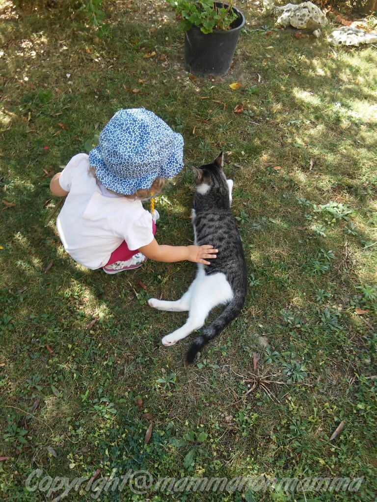 bambina con gatto